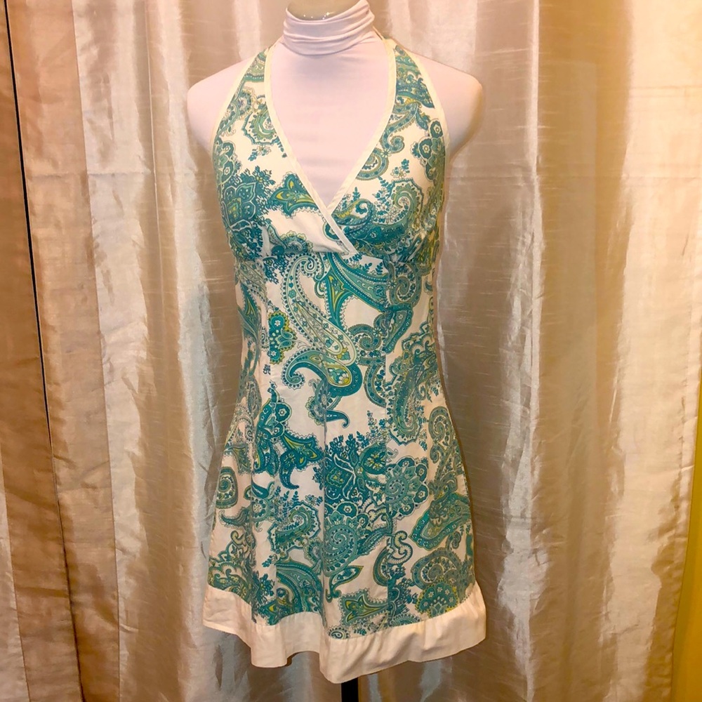 Charlotte Russe Green and White Mini Dress